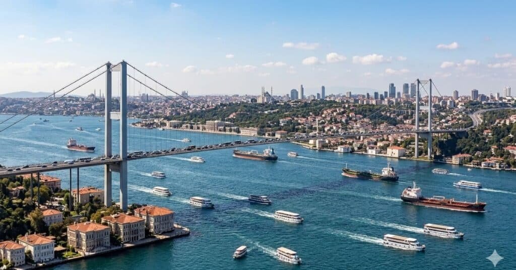 Bosphorus Bridge connecting Europe and Asia