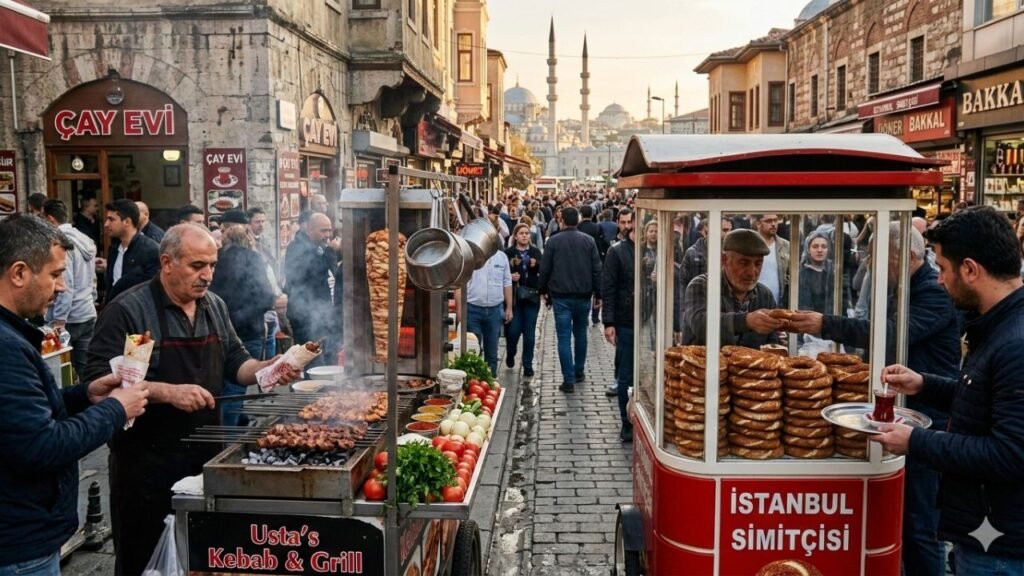 Turkish street food in Istanbul local market