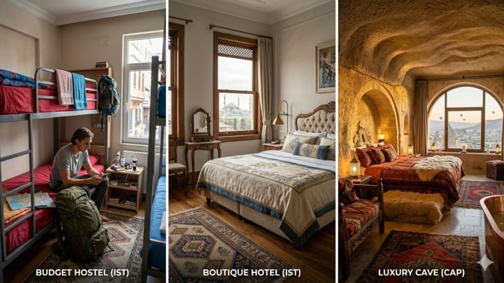 Budget hostel, boutique hotel, and cave hotel in Turkey