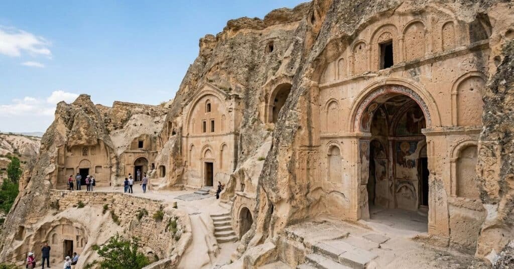 Rock-cut churches at Göreme Open Air Museum in Cappadocia