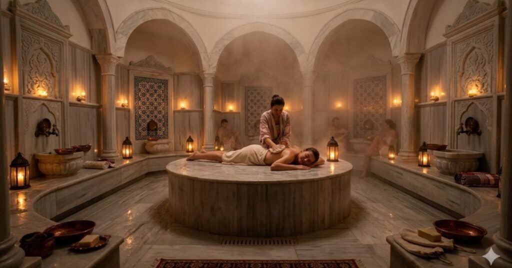 Traditional Turkish hammam spa experience for couples