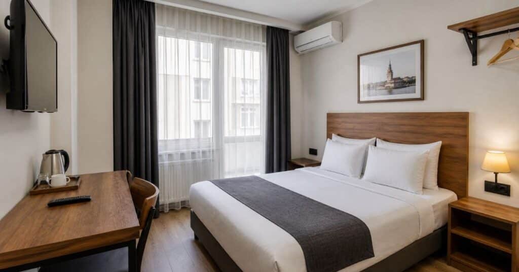 Affordable hotel room in Istanbul with simple design