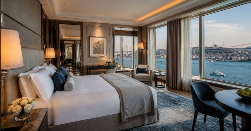 Luxury hotel room with Bosphorus view in Istanbul